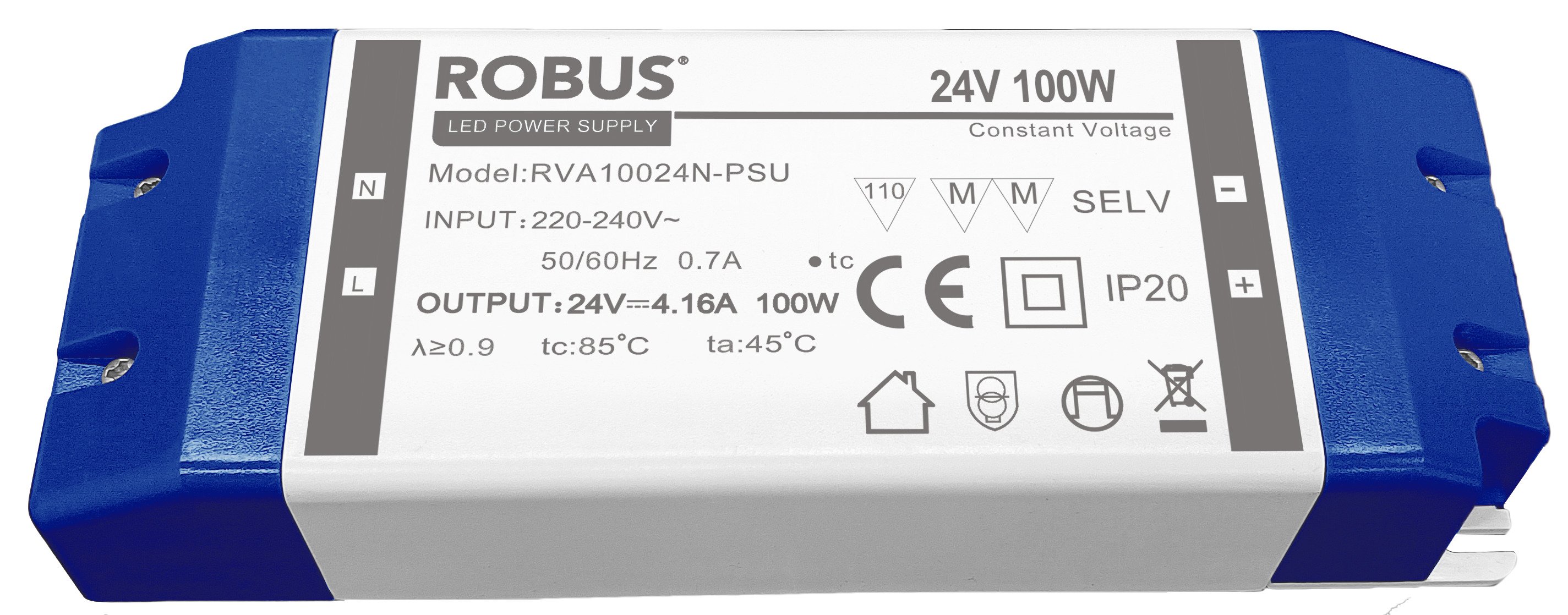 VEGAS 100W, 24V, IP20 constant voltage driver, non dimmable