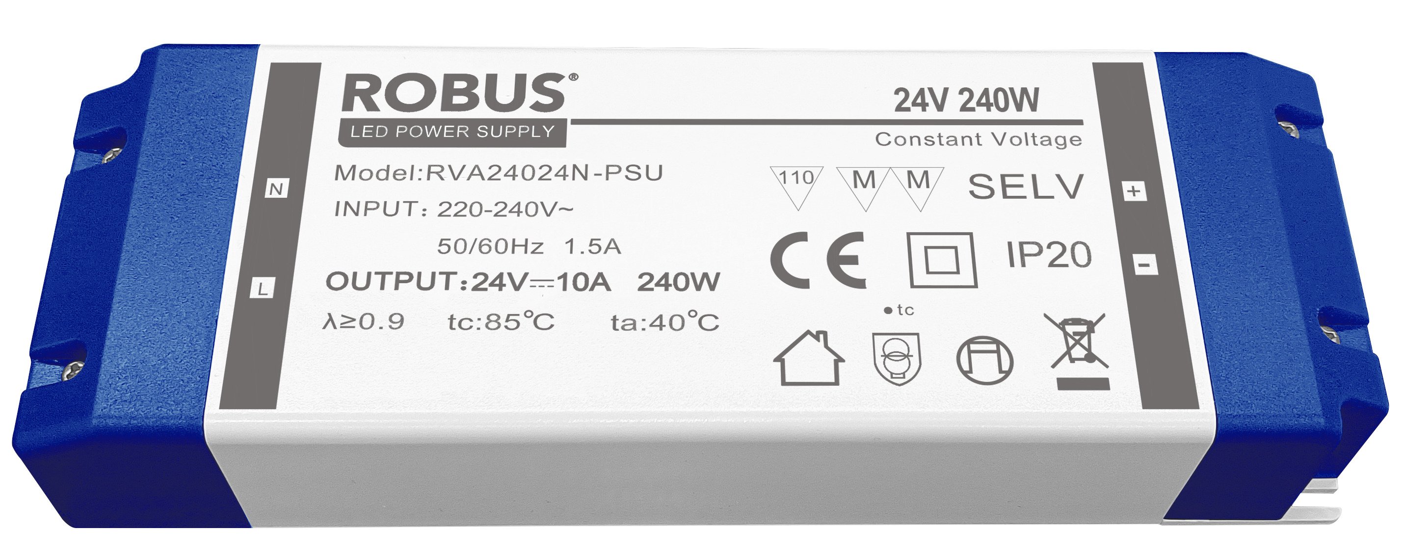 VEGAS 240W, 24V, IP20 constant voltage driver, non dimmable